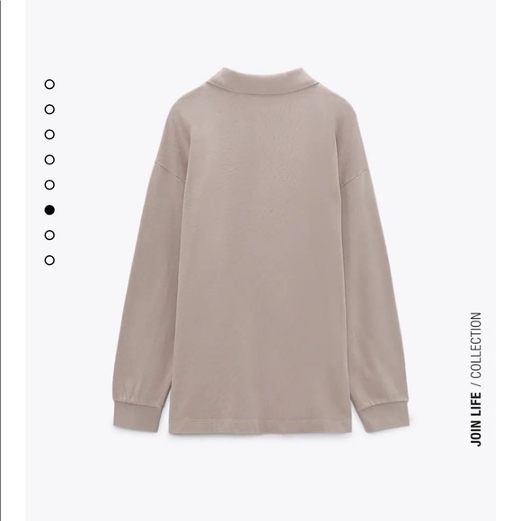 Zara Washed Effect Polo Top in Beige - Picture 7 of 10
